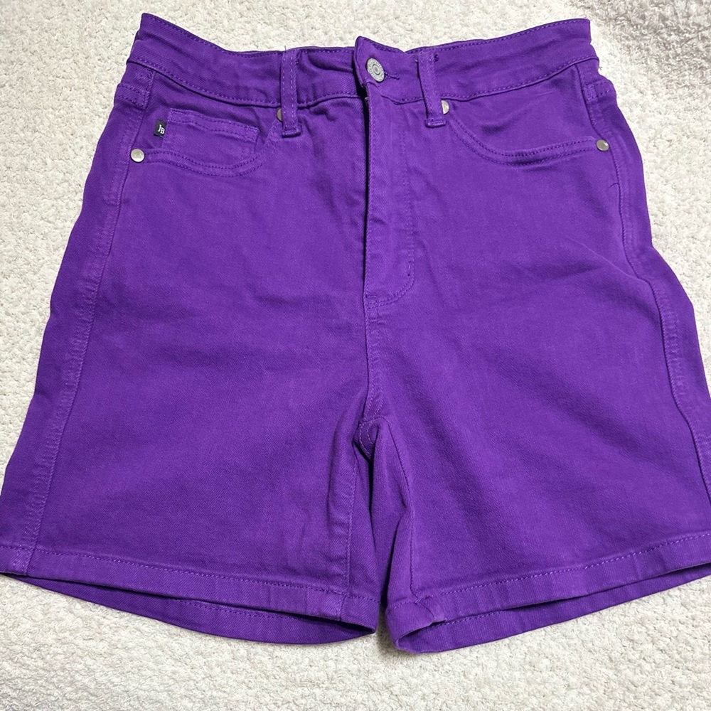 Judy Blue tummy control Vibrant Purple Women's Shorts - Picture 3 of 9